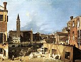 Yard Paintings - The Stonemason's Yard by Canaletto